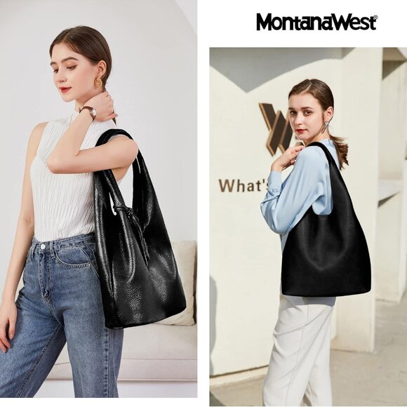 Slouchy Hobo Bags for Women Soft Designer Shoulder Purses Ladies Top Handle Hand - Picture 2 of 6